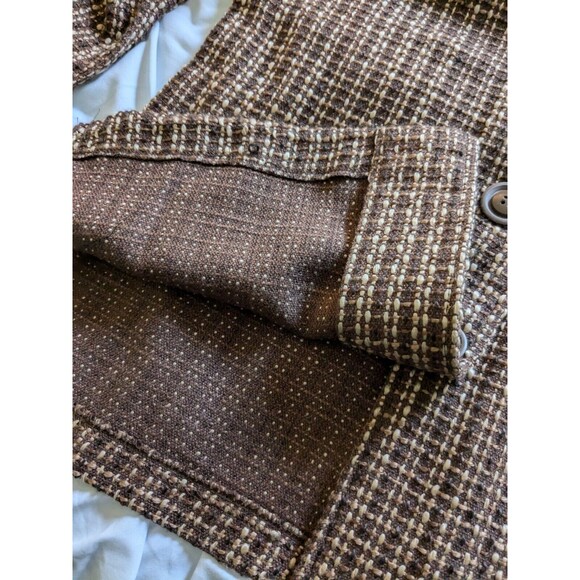 Joanna Tweed Blazer Women's M Vtg Plaid Woven Jacket Button 80s Dark Academia - Picture 9 of 12